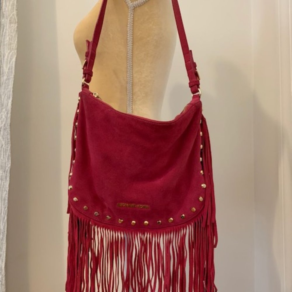 Michael Kors Pink Suede Fringe Handbag
